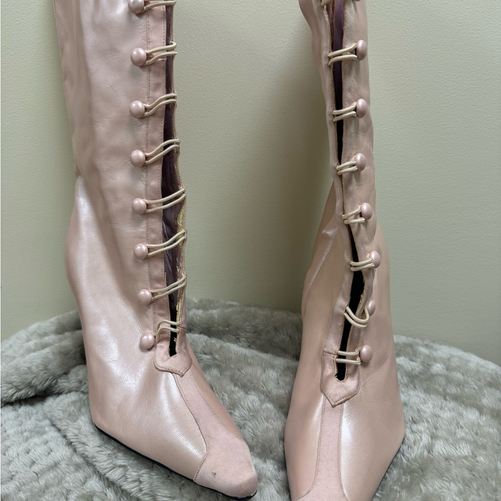 Vintage Pink leather & suede Women's Boots